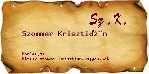 Szommer Krisztián névjegykártya